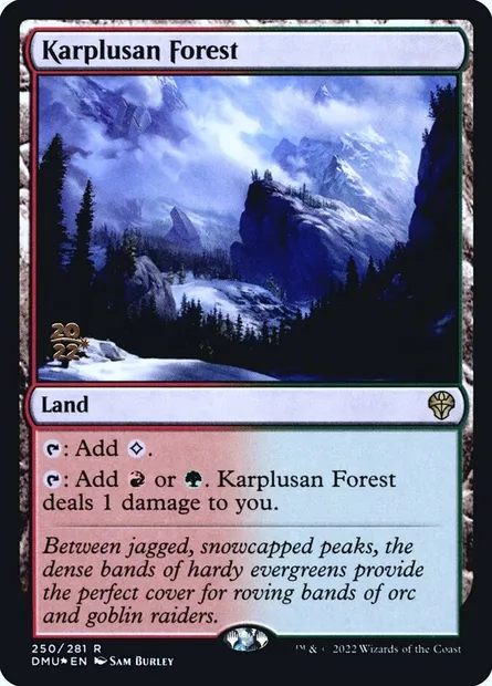 Karplusan Forest, Magic card PDMU 250s — Dominaria United Promos set