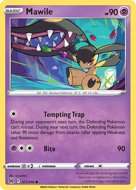 Mawile, Pokémon card LOR 071 — Lost Origin set