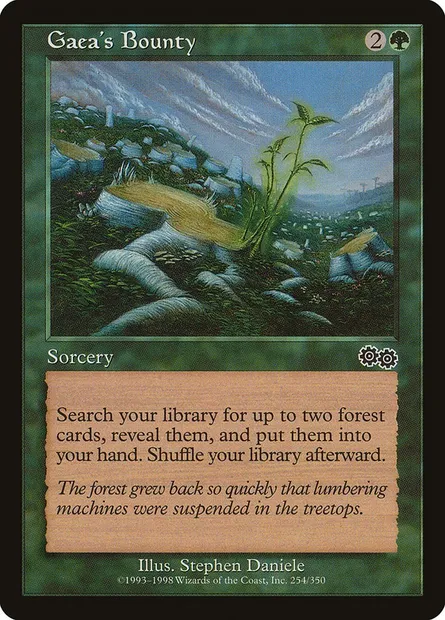 Gaea's Bounty, Magic card USG 254 — Urza's Saga set