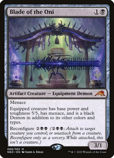 Blade of the Oni, Magic card PNEO 89p — Kamigawa: Neon Dynasty Promos set