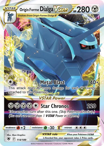 Origin Forme Dialga VSTAR, Pokémon card ASR 114 — Astral Radiance set