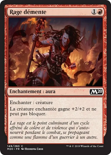 Rage démente, carte Magic M20 149 — extension Core Set 2020