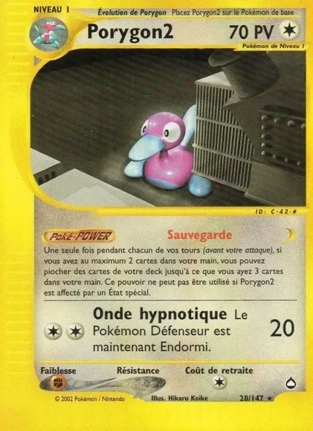 Porygon2, carte Pokémon AQ 28 — extension Aquapolis