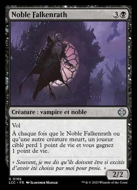 Noble Falkenrath, carte Magic LCC 196 — extension The Lost Caverns of Ixalan Commander