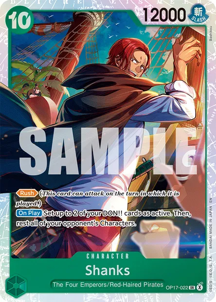 Shanks, One Piece card OP17-022 — THE WORLD’S STRONGEST WARRIORS set