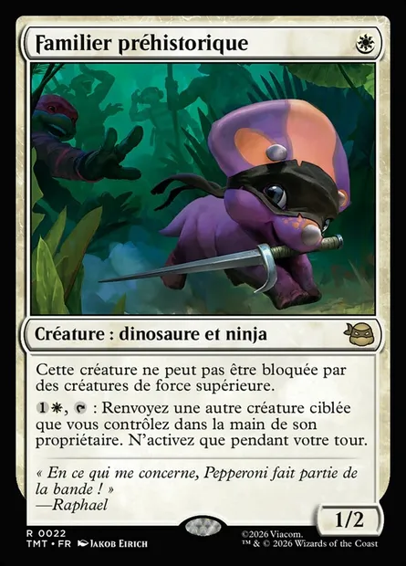 Familier préhistorique, carte Magic TMT 22 — extension Teenage Mutant Ninja Turtles