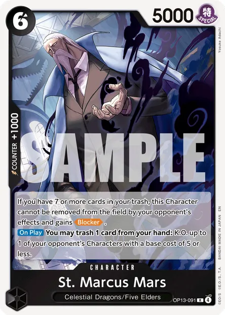St. Marcus Mars, One Piece card OP13-091 — CARRYING ON HIS WILL set