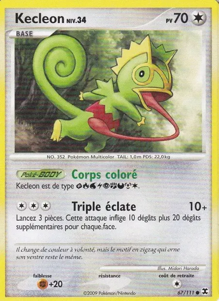 Kecleon Niv. 34, carte Pokémon RR 67 — extension Rivaux Émergeants