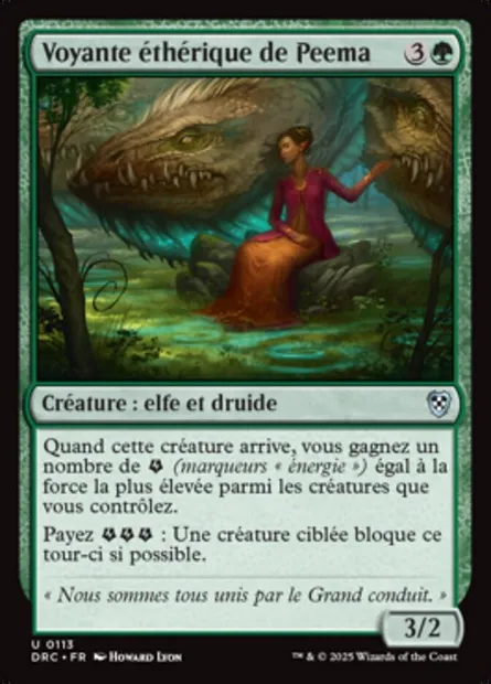 Voyante éthérique de Peema, carte Magic DRC 113 — extension Aetherdrift Commander