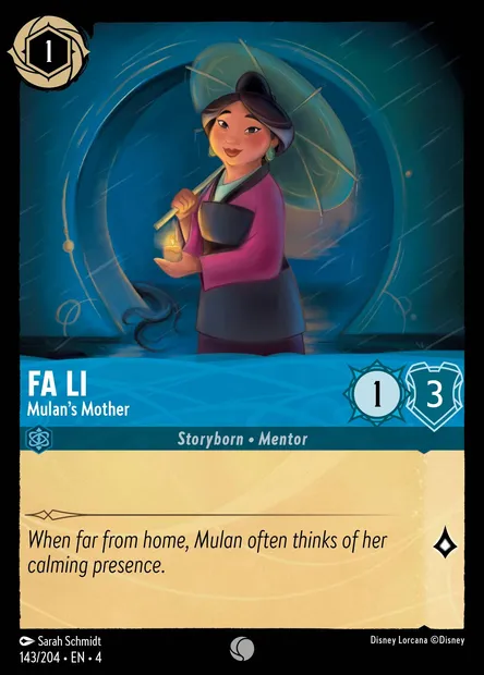 Fa Li - Mulan's Mother, Disney Lorcana card CH4-143 — Ursula's Return set