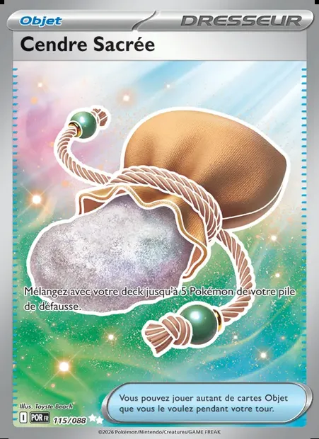 Cendre Sacrée, carte Pokémon POR 115 — extension Équilibre Parfait