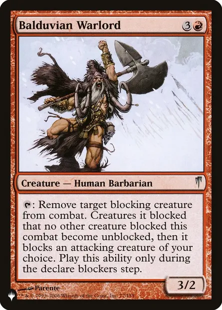 Balduvian Warlord, Magic card PLST CSP-77 — The List set