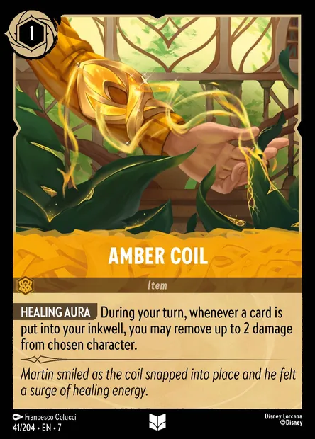 Amber Coil, Disney Lorcana card CH7-041 — Archazia's Island set