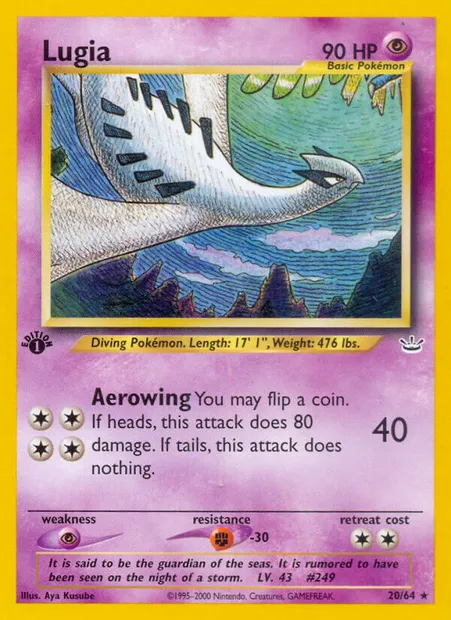 Lugia, Pokémon card NR 20 — Neo Revelation set