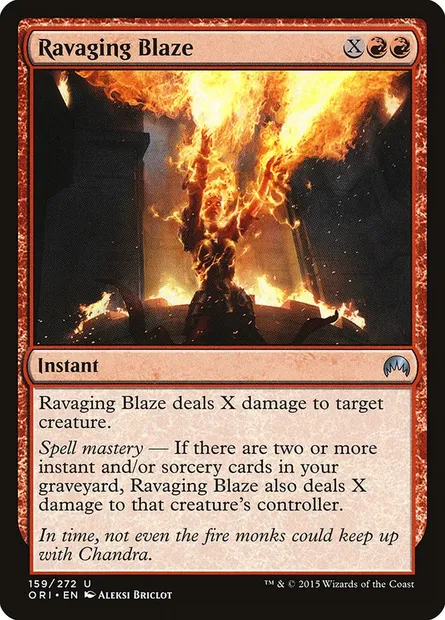Ravaging Blaze, Magic card ORI 159 — Magic Origins set