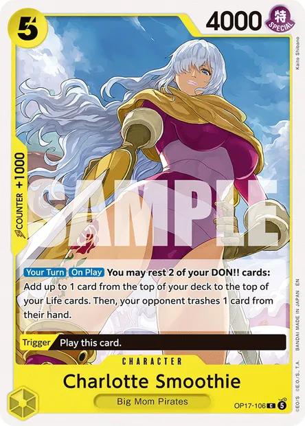 Charlotte Smoothie, One Piece card OP17-106 — THE WORLD’S STRONGEST WARRIORS set