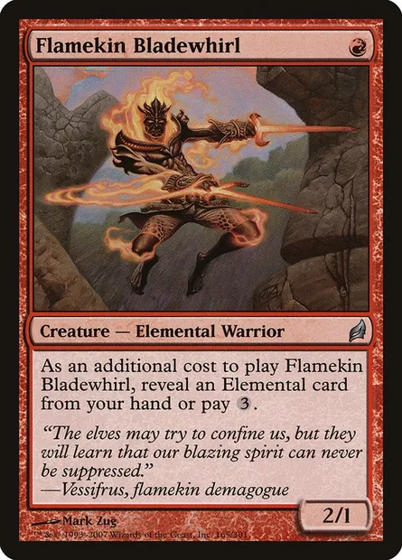 Flamekin Bladewhirl, Magic card LRW 165 — Lorwyn set