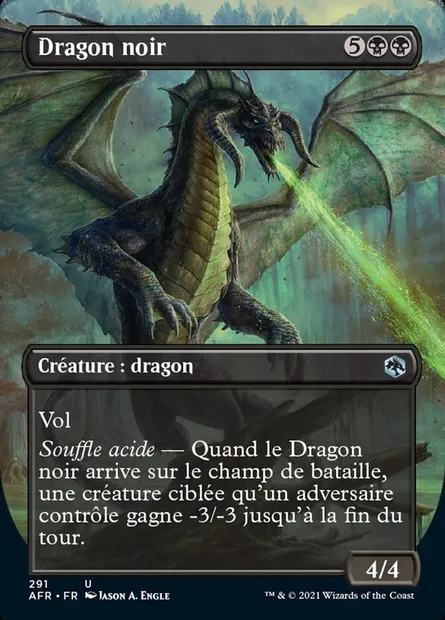 Dragon noir, carte Magic AFR 291 — extension Forgotten Realms: Aventures dans les Royaumes Oubliés