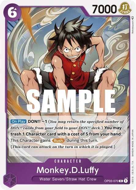 Monkey.D.Luffy, One Piece card OP03-070 — PILLARS OF STRENGTH set