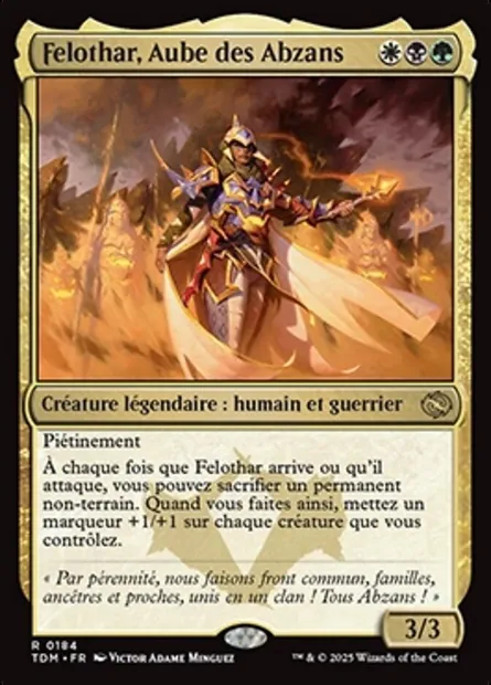 Felothar, Aube des Abzans, carte Magic TDM 184 — extension Tarkir: Dragonstorm