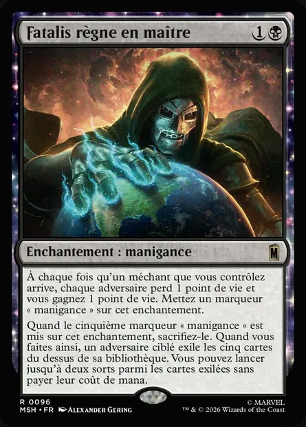 Fatalis règne en maître, carte Magic MSH 96 — extension Marvel Super Heroes