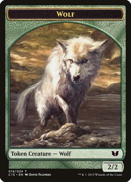 Wolf, carte Magic TC15 19 — extension Commander 2015 Tokens