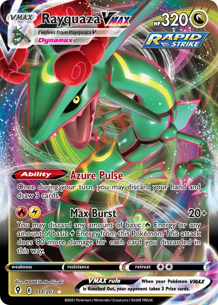 Rayquaza VMAX, Pokémon card EVS 111 — Evolving Skies set