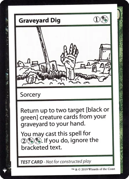 Graveyard Dig, carte Magic CMB1 92 — extension Mystery Booster Playtest Cards 2019