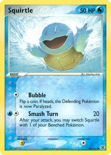 Squirtle, Pokémon card RG 83 — FireRed & LeafGreen set