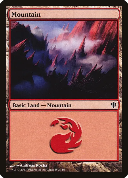 Mountain, Magic card C13 352 — Commander 2013 set