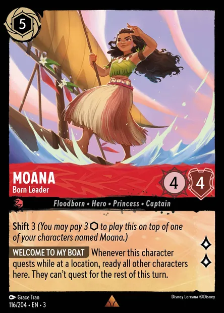 Moana - Born Leader, Disney Lorcana card CH3-116 — Into the Inklands set
