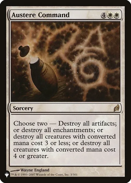 Commandement d'austérité, carte Magic PLST LRW-3 — extension The List