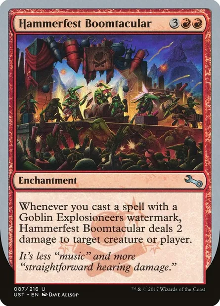Hammerfest Boomtacular, carte Magic UST 87 — extension Unstable