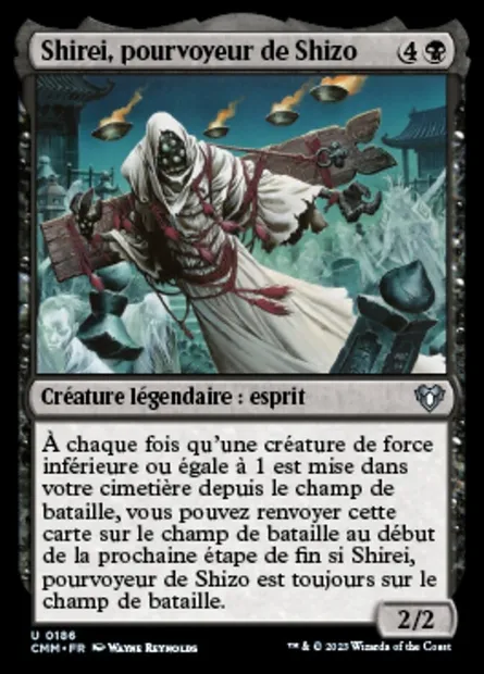 Shirei, pourvoyeur de Shizo, carte Magic CMM 186 — extension Commander Masters