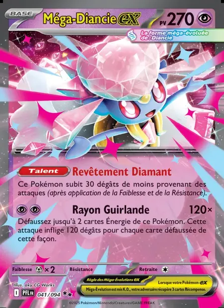 Méga-Diancie-ex, carte Pokémon PFL 041 — extension Flammes Fantasmagoriques