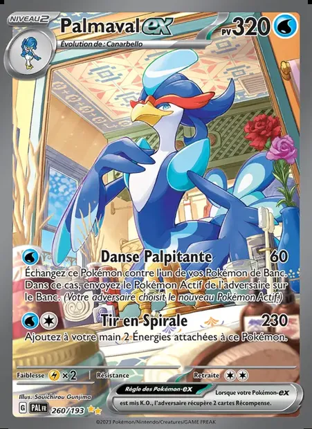 Palmaval-ex, carte Pokémon PAL 260 — extension Évolutions à Paldea
