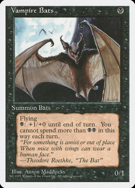 Vampire Bats, Magic card 4ED 167 — Fourth Edition set