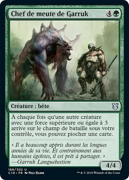 Chef de meute de Garruk, carte Magic C19 168 — extension Commander 2019