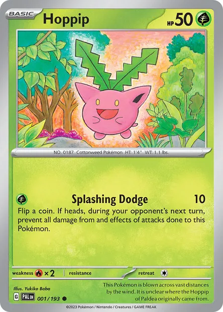 Hoppip, Pokémon card PAL 001 — Paldea Evolved set