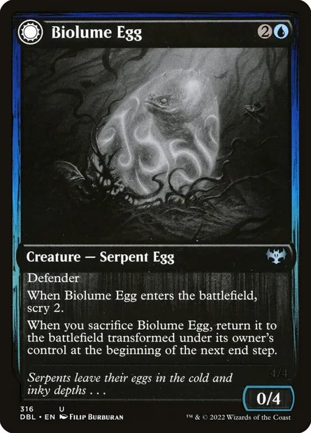 Biolume Egg // Biolume Serpent, Magic card DBL 316 — Innistrad: Double Feature set