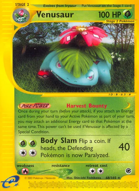 Venusaur, Pokémon card EX 68 — Expedition Base Set set