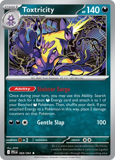 Toxtricity, Pokémon card PFL 068 — Phantasmal Flames set