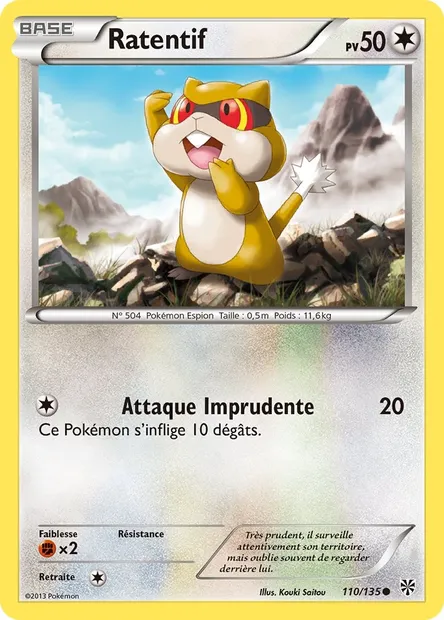 Ratentif, carte Pokémon PLS 110 — extension Tempète Plasma