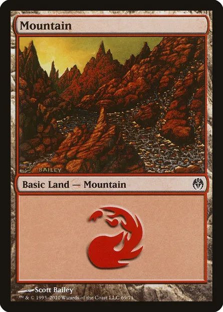 Mountain, Magic card DDE 69 — Duel Decks: Phyrexia vs. the Coalition set