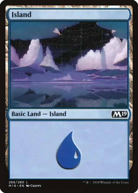 Island, Magic card M19 266 — Core Set 2019 set