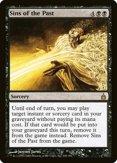 Péchés du passé, carte Magic RAV 106 — extension Ravnica: La Cité des Guildes