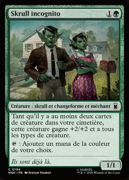Skrull incognito, carte Magic MSH 194 — extension Marvel Super Heroes
