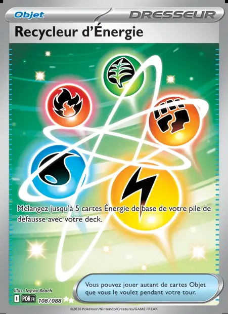 Recycleur d'Énergie, carte Pokémon POR 108 — extension Équilibre Parfait