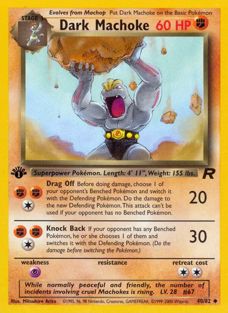 Dark Machoke, Pokémon card TR 40 — Team Rocket set