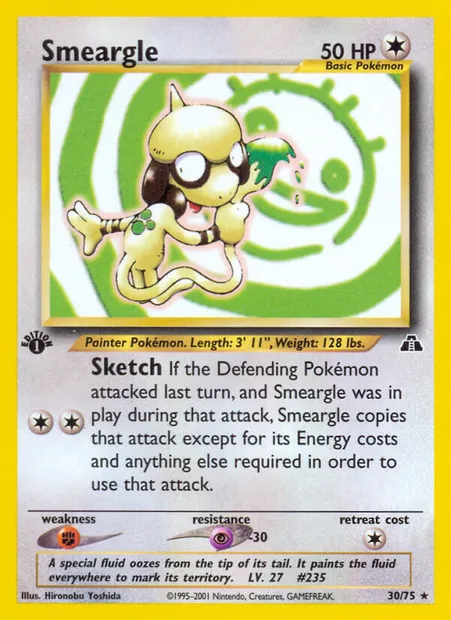 Smeargle, Pokémon card ND 30 — Neo Discovery set